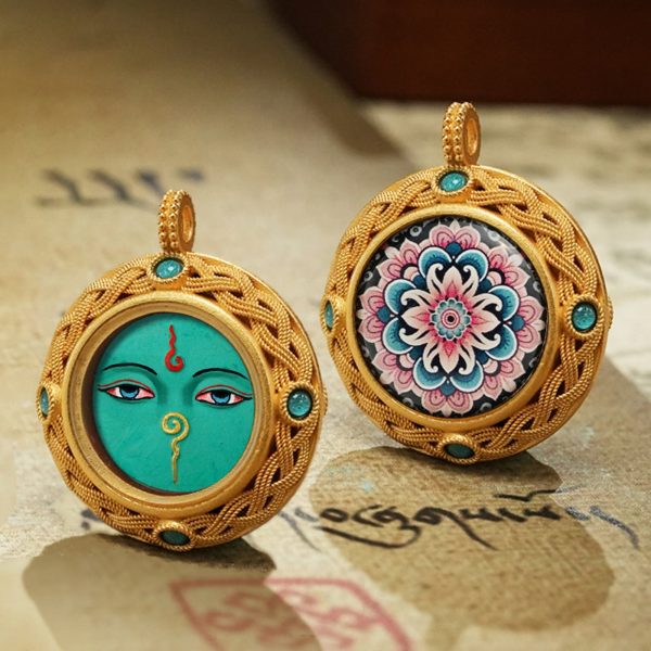 Tibetan Om Mani Padme Hum Thangka Pendant Necklace