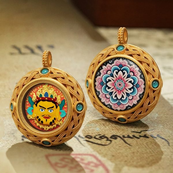 Tibetan Om Mani Padme Hum Thangka Pendant Necklace