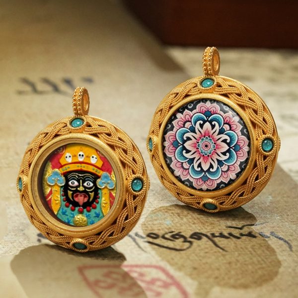 Tibetan Om Mani Padme Hum Thangka Pendant Necklace