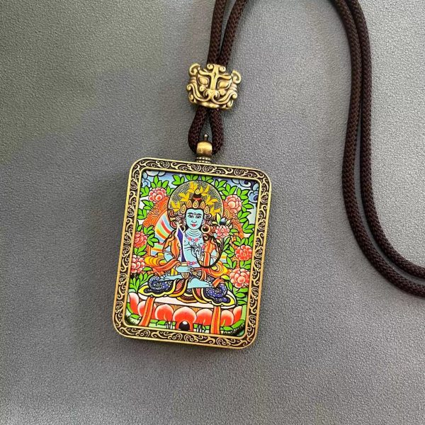 Tibetan Thangka Buddha Necklace