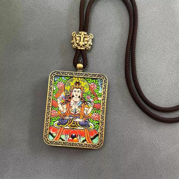 Tibetan Thangka Buddha Necklace