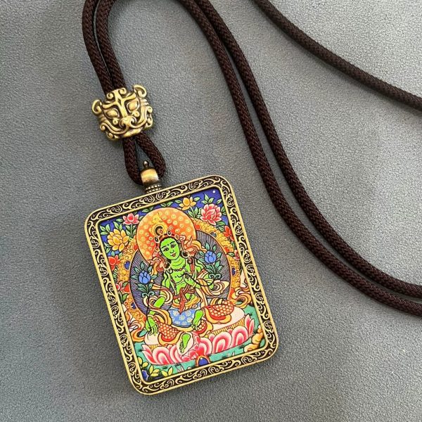 Tibetan Thangka Buddha Necklace