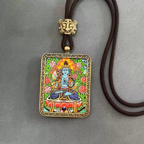 Tibetan Thangka Buddha Necklace
