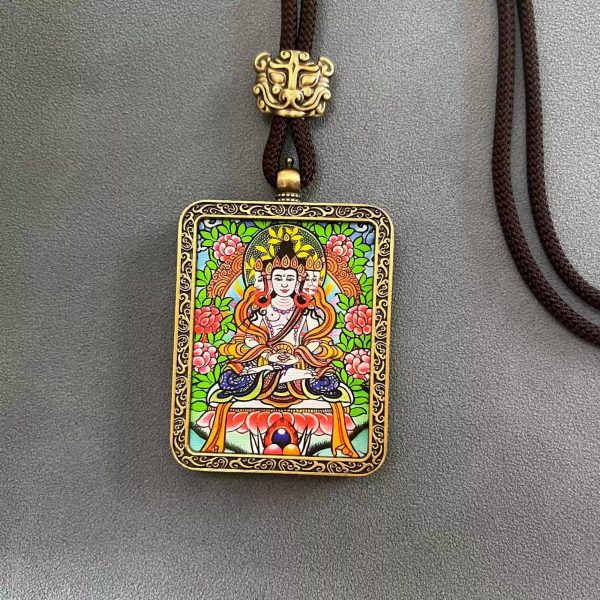 Tibetan Thangka Buddha Necklace