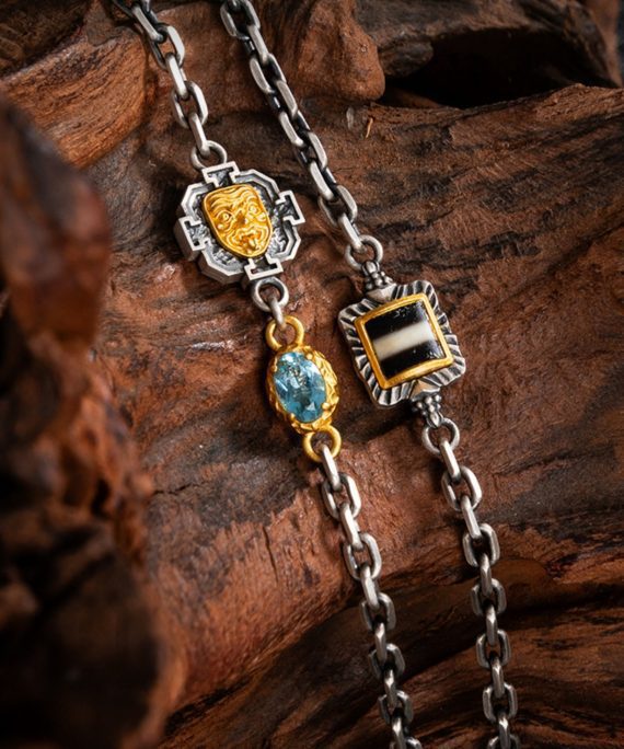 Zakiram Gemstone Sterling Silver Tibetan Necklace