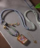 Zakiram Thangka Pendant Crystal Cotton Rope Necklace