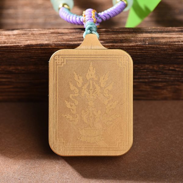 Zakiram Thangka Pendant Crystal Cotton Rope Necklace