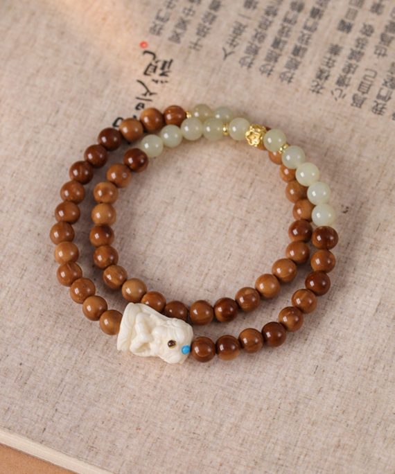 Zen Harmony Hetian Jade & Bodhi Mala Bracelet