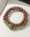Zen Harmony Hetian Jade & Sandalwood Mala Bracelet