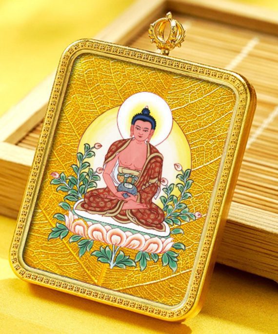 Mysterious gifts Hand-Painted Brass Tibetan Thangka Pendant Necklace Amulet