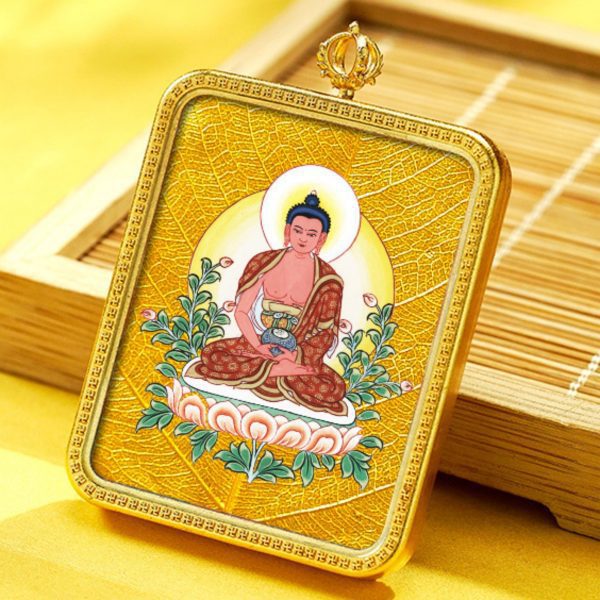 Mysterious gifts Hand-Painted Brass Tibetan Thangka Pendant Necklace Amulet