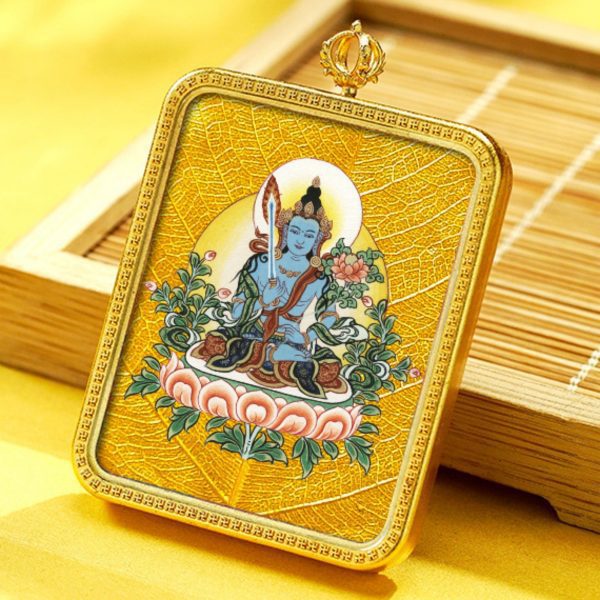 Mysterious gifts Hand-Painted Brass Tibetan Thangka Pendant Necklace Amulet