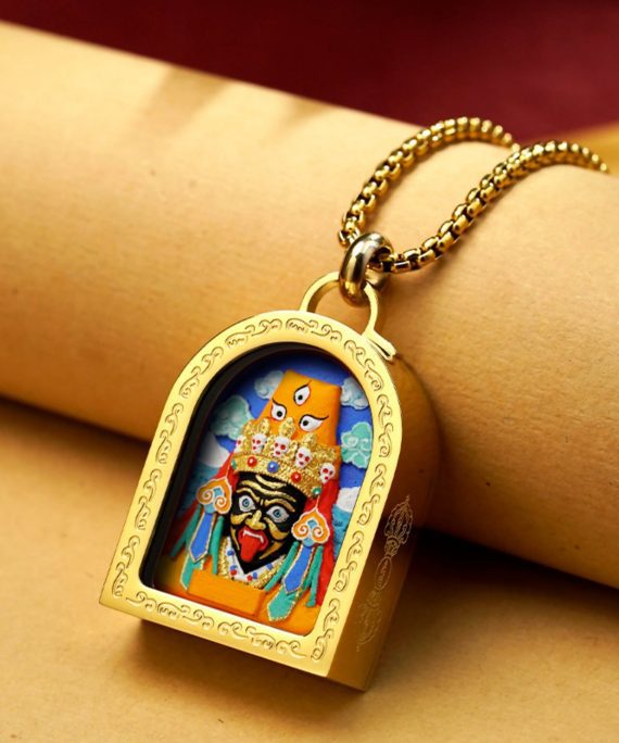 Mysterious gifts Tibetan Zakiram Three-Dimensional Thangka Pendant Necklace