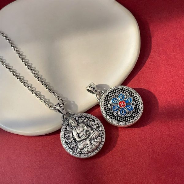 Six-Syllable Mantra Guardian Buddha Amulet Necklace