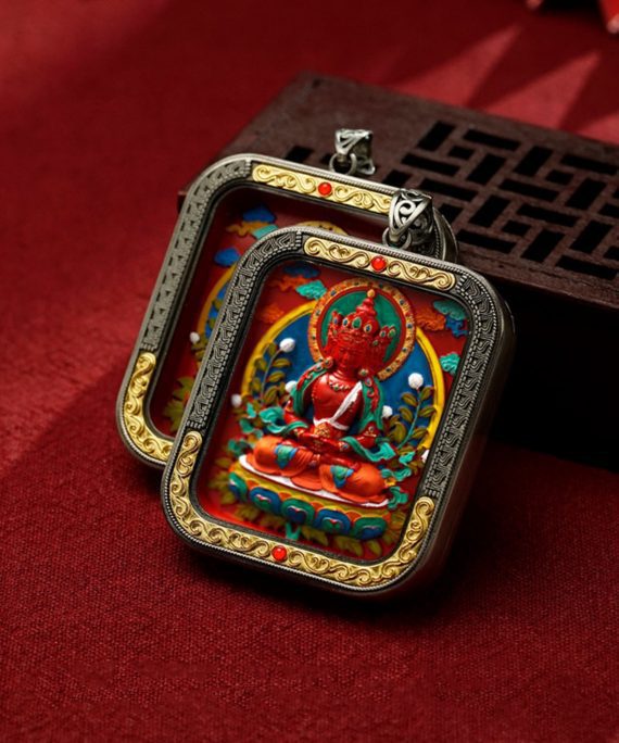 Mysterious gifts Hand-Painted Thangka Buddha Pendant (Ga Wu Box)