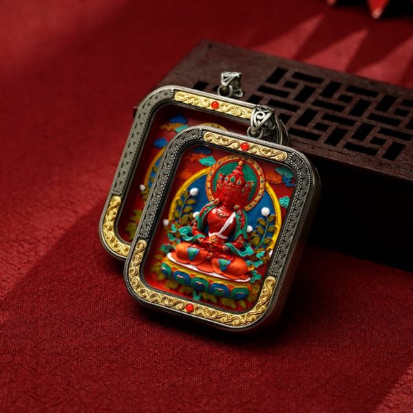 Mysterious gifts Hand-Painted Thangka Buddha Pendant (Ga Wu Box)