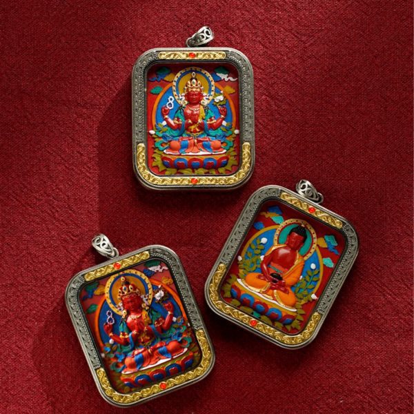 Mysterious gifts Hand-Painted Thangka Buddha Pendant (Ga Wu Box)