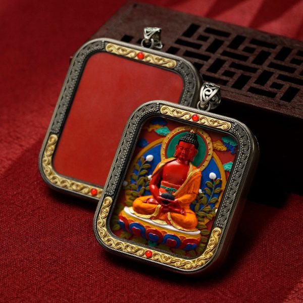 Mysterious gifts Hand-Painted Thangka Buddha Pendant (Ga Wu Box)