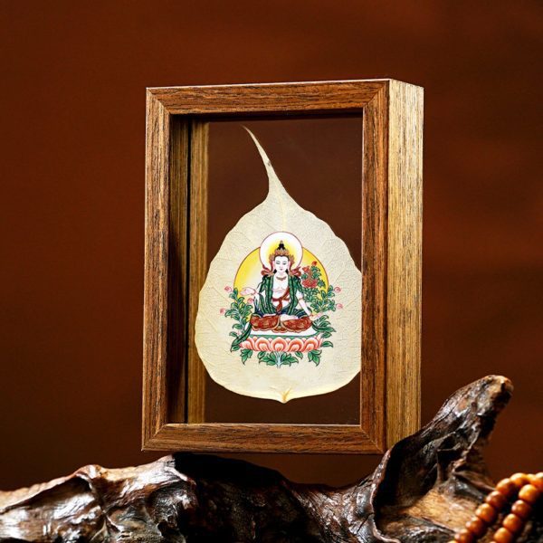 Mysterious giftsAura Hand-Painted Tibetan Bodhi Leaf Buddha Picture Frame
