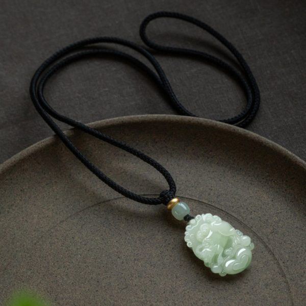 Natural Jade Zodiac Lucky Charm Necklace