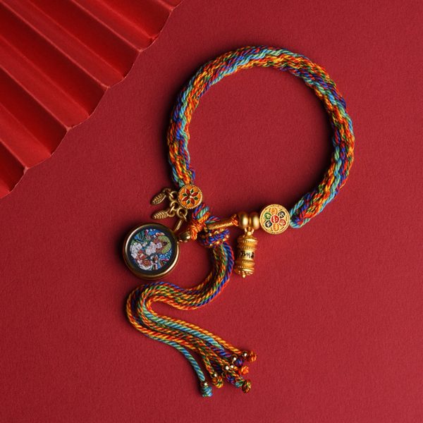 Tibetan Handwoven Thangka Protector Buddha Cotton Bracelet