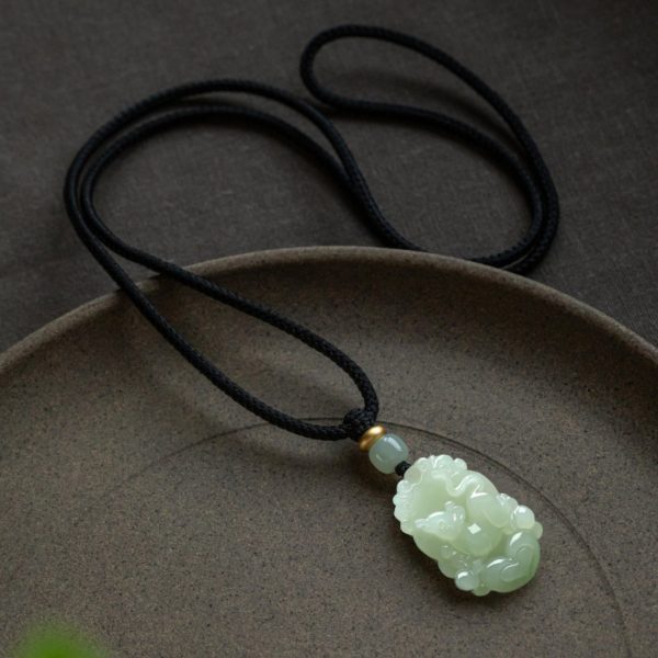 Natural Jade Zodiac Lucky Charm Necklace