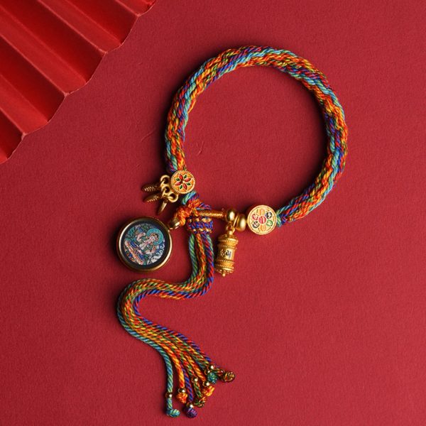 Tibetan Handwoven Thangka Protector Buddha Cotton Bracelet