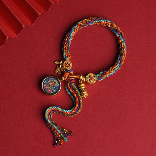 Tibetan Handwoven Thangka Protector Buddha Cotton Bracelet