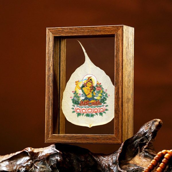 Mysterious giftsAura Hand-Painted Tibetan Bodhi Leaf Buddha Picture Frame