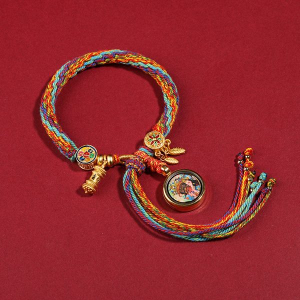 Tibetan Handwoven Thangka Protector Buddha Cotton Bracelet