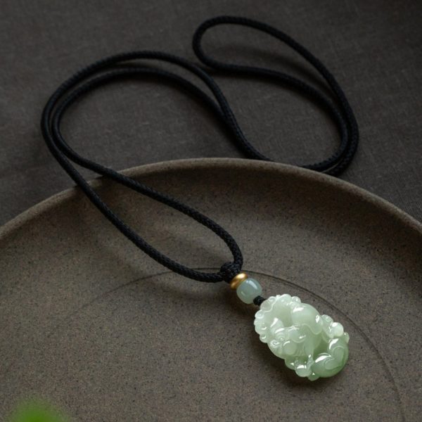Natural Jade Zodiac Lucky Charm Necklace